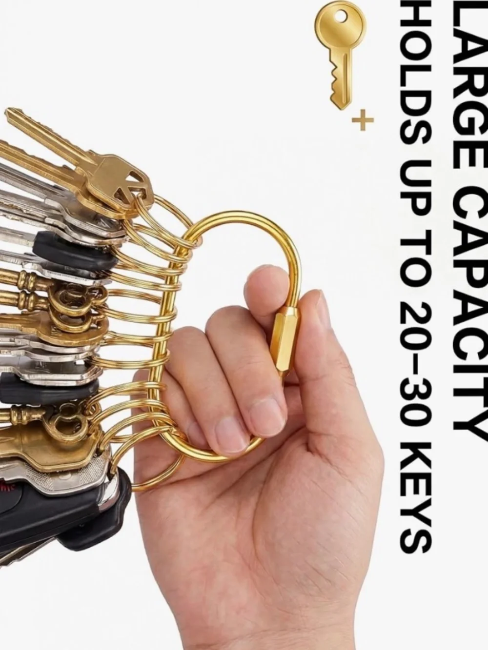 NIP Tiezzi 8-Pack Gold Brass Screw Lock Key Rings & 10 O-Rings Set
